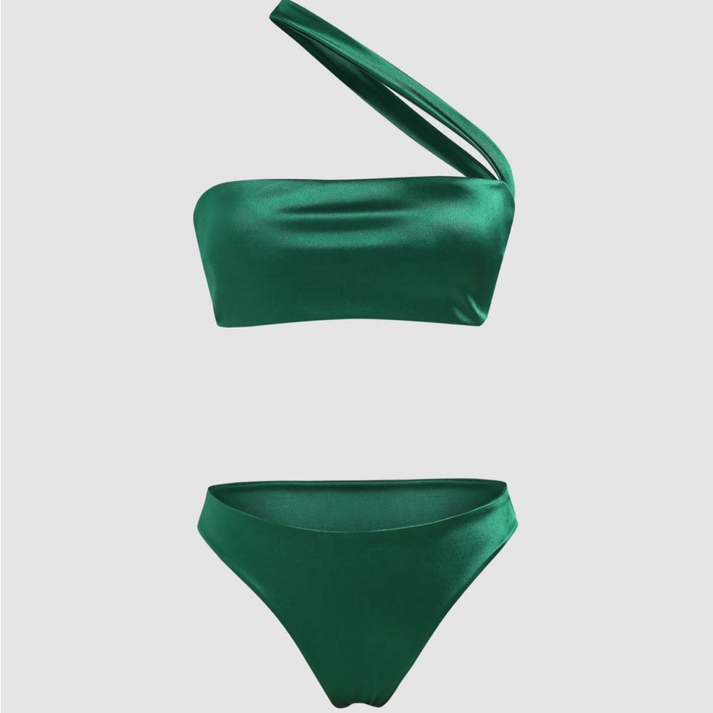 Solid cut out bikini set